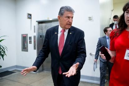 Joe Manchin, a Democratic senator from West Virginia, Wednesday in the halls of the Capitol.