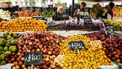 Un mercado de fruta y verdura de Santiago de Chile.