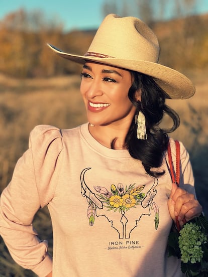 Cecilia López in the fields of Idaho.