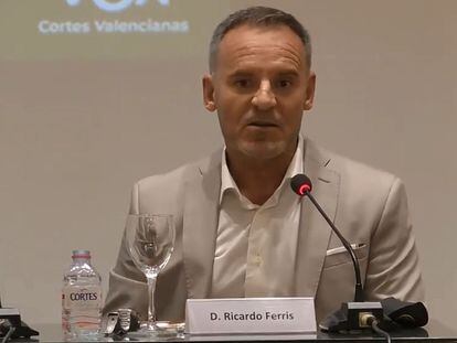 Ricardo Ferris, durante una mesa redonda organizada por Vox en la Comunidad valenciana, el pasado 14 de octubre.