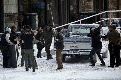 Matthew Fox en un momento del rodaje de 'Welcome to Harmony'.