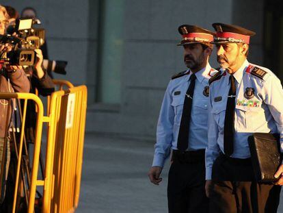 El mayor de los Mossos d'Esquadra, Josep Lluís Trapero a su llegada para declarar en la Audiencia Nacional.