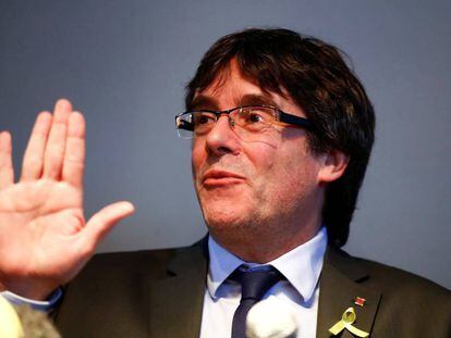 El expresidente catalán Carles Puigdemont en Berlín en abril