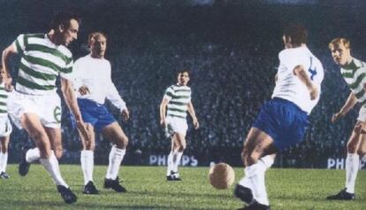 Di Stéfano, en su partido homenaje ante el Celtic.
