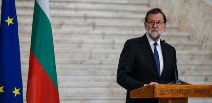 El president del Govern espanyol, Mariano Rajoy, aquest dimarts a Sofia.