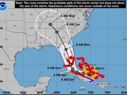 Sigue al minuto la última hora y la trayectoria del ciclón, que ha bajado a categoría 4 después de dejar al menos 19 muertos en su paso por varias islas del Caribe