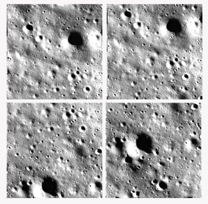 La Agencia Espacial de la India ha compartido las imágenes de la Luna, tomadas durante la etapa de alunizaje de su misión espacial Chandrayaan-3 en el polo sur de la Luna.
