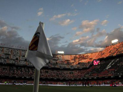 Vista del estadio de Mestalla, en Valencia.