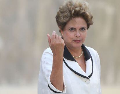 Dilma Rousseff en una inauguraci&oacute;n en R&iacute;o de Janeiro. 