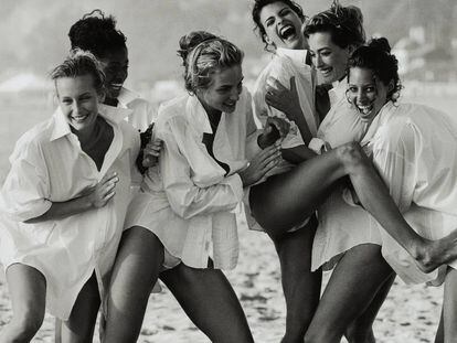 Estelle Lefébure, Karen Alexander, Rachel Williams, Linda Evangelista, Tatjana Patitz y Christy Turlington, fotografiadas por Peter Lindbergh.