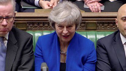 Theresa May, este miércoles en el Parlamento británico.