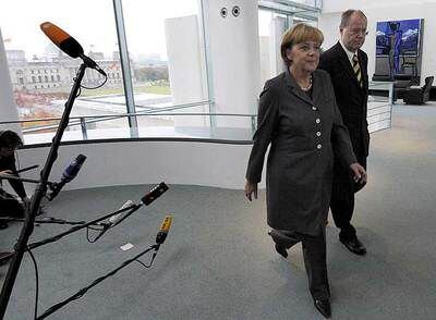 La canciller alemana Angela Merkel, ayer en Berlín.