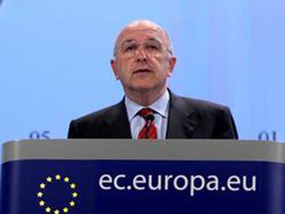 El comisario europeo de Finanzas, Joaquín Almunia