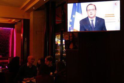 Discurso de Hollande en la televisi&oacute;n francesa. 