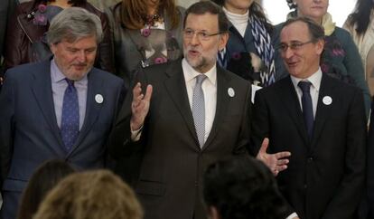Rajoy en el acto conmemorativo del día internacional para la eliminación de la violencia contra la mujer, este miércoles.