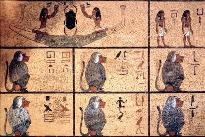 El dios Thoth representado como un babuino.