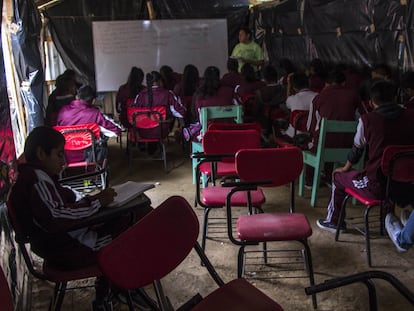 Una escuela de educación primaria en el Estado de Oaxaca.