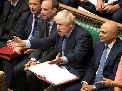 El primer ministro británico, Boris Johnson, este miércoles en el Parlamento. 