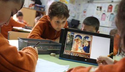 Alumnos de Primaria del colegio Gredos San Diego, en Las Suertes.