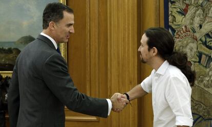 El Rey Felipe VI recibe este viernes al l&iacute;der de Podemos, Pablo Iglesias.