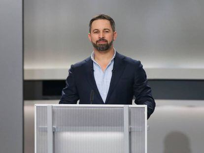 Leader of VOX party, Santiago Abascal is seen before a televised debate ahead of general elections in Madrid, Spain, November 4, 2019. REUTERS/Susana Vera