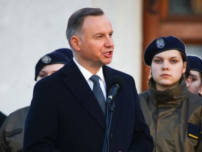 El presidente polaco, Andrzej Duda, el pasado 1 de marzo en Sierpc, en el centro de Polonia.