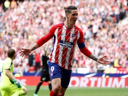 Torres celebra su segundo gol al Eibar.
