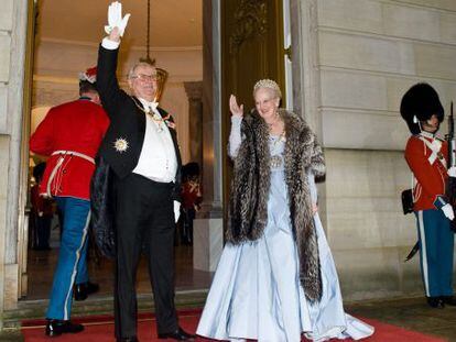 El pr&iacute;ncipe Enrique y Margarita de Dinamarca, en la recepci&oacute;n de A&ntilde;o Nuevo en el palacio real en Copenhague.