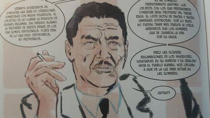 Otto Skorzeny dibujado por Claudio Stassi en la novela gráfica 'Los pacientes del doctor García'.