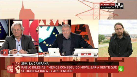 'Al rojo vivo', un veterano del género, lleva más de 10 años en pantalla. En la imagen, una intervención de Javier Nart y Pablo Iglesias.