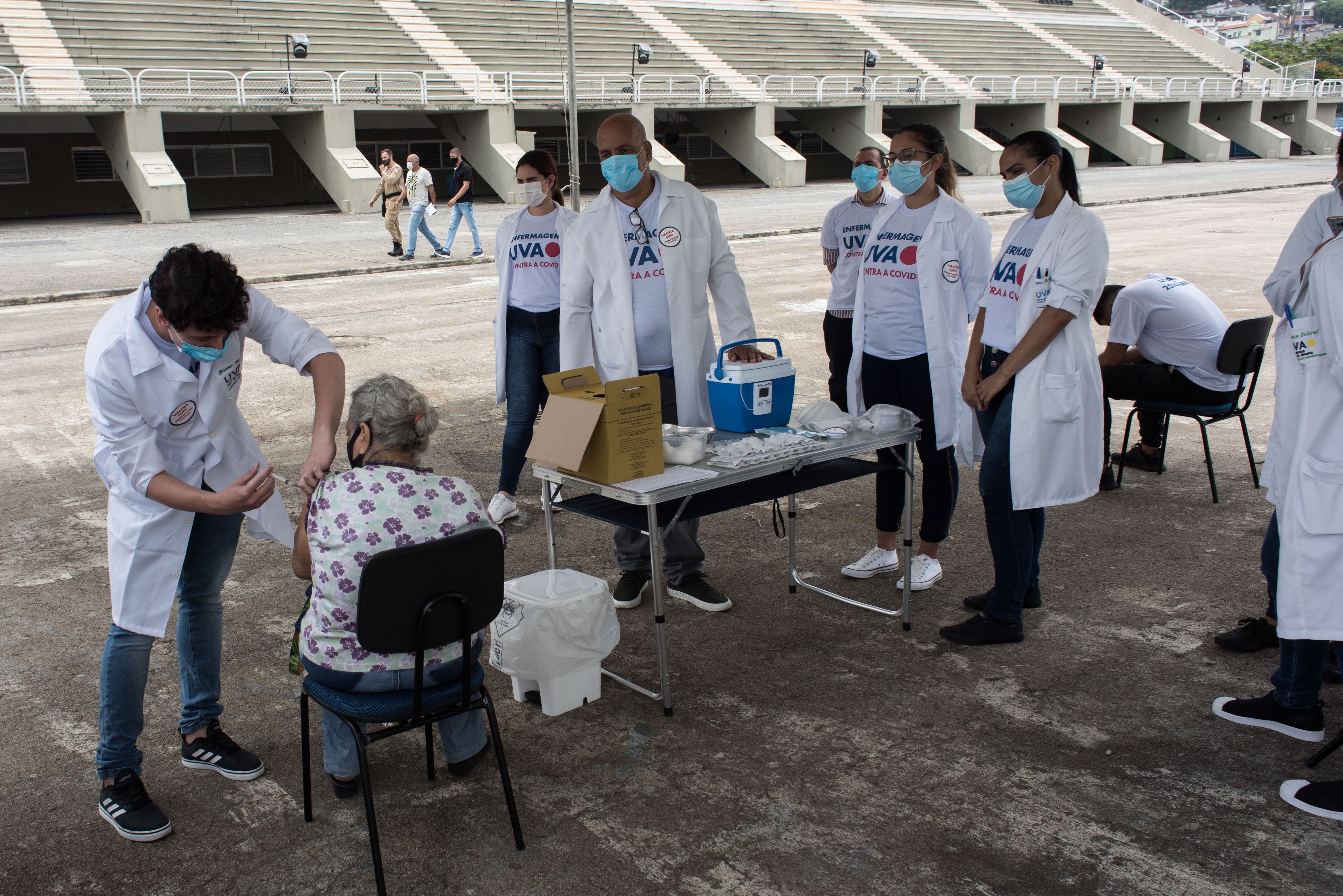 Vacunación del coronavirus en el sambódromo de Río el sábado de Carnaval.