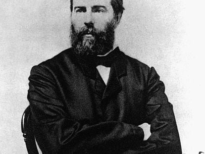 El escritor Herman Melville (hacia 1880).