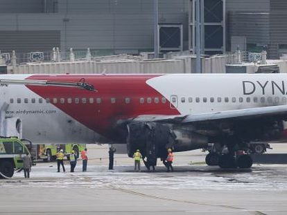 El Boeing 767 de Dynamic International Airways siniestrado. 