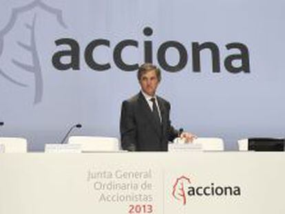 Jos&eacute; Manuel Entrecanales en la junta de accionistas de Acciona