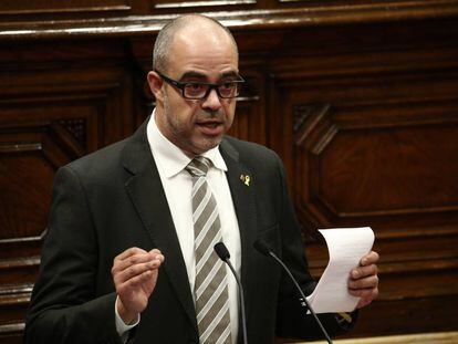 Miquel Buch, en una imagen en el Parlament de Cataluña la pasada semana.