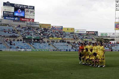 La grada del Coliséum Alfonso Pérez, estadio del Getafe, casi vacía en un encuentro contra el Villarreal.