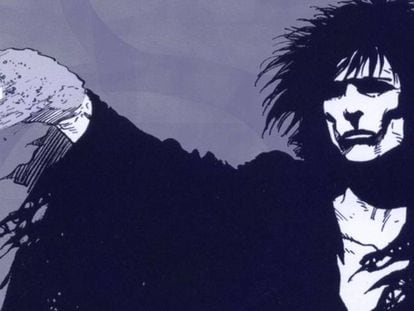 Detalle de una viñeta de Sandman con su protagonista, Sueño.