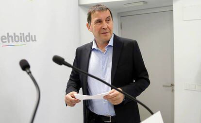 Arnaldo Otegi, coordinador general de EH Bildu, en una comparecencia reciente.