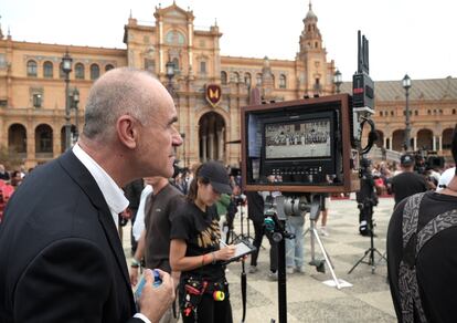 Rodaje de la serie 'Kaos', de Netflix, en Sevilla.