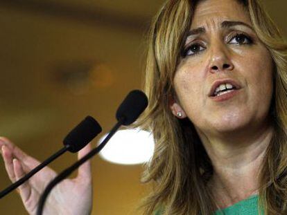 Susana D&iacute;az, secretaria general del PSOE en Sevilla, en la presentaci&oacute;n de su candidatura en Antequera.