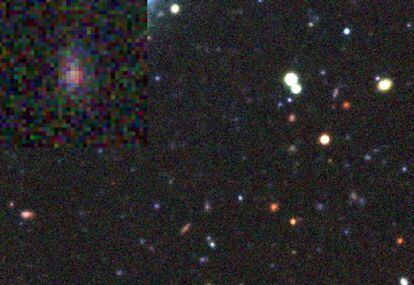 La regi&oacute;n del cielo donde explot&oacute; la supernova PS1-10afx fotografiada con el telescopio CFHT, en Hawai.