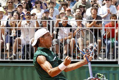 Ramíez-Hidalgo celebra su triunfo sobre Cilic, en la primera ronda del Roland Garros.