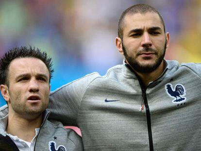 Valbuena y Benzema en un partido del Mundial de Brasil. 