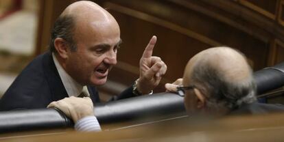 El ministre d'Economia, Luis de Guindos, dimecres al Congrés.