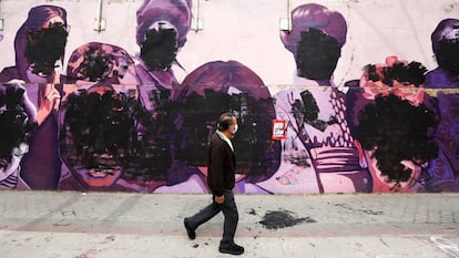 El mural vandalizado de Ciudad Lineal.