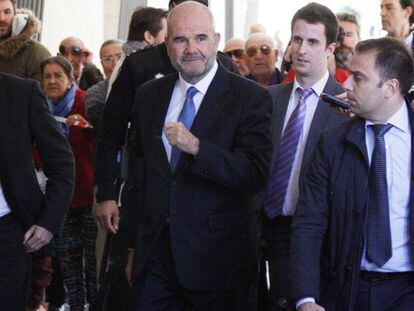 Manuel Chaves, a su llegada a los juzgados de Sevilla el pasado marzo. 