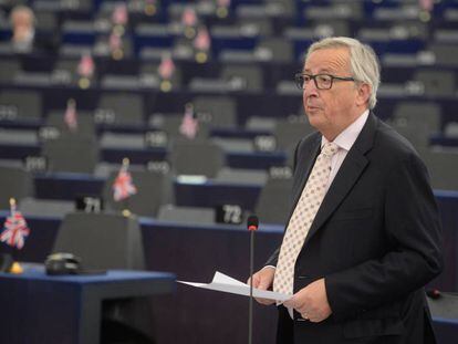 El presidente de la CE, Jean-Claude Juncker,  en el Parlamento Europeo en Estrasburgo, el pasado 24 de octubre. EFE/ Patrick Seeger