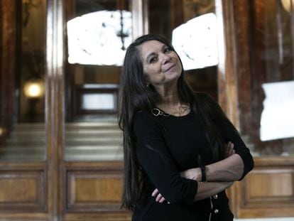 La escritora mexicana Carmen Boullosa, este lunes en la Casa de América, en Madrid.