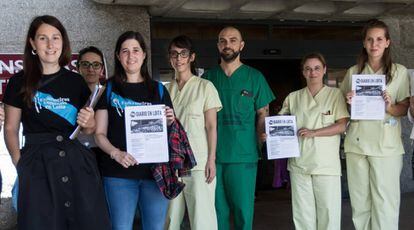 Personal sanitario protesta en Galicia contra la precariedad laboral.