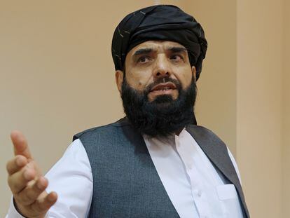 Suhail Shaheen, el embajador ante la ONU nombrado por el régimen talibán, en Moscú el 9 de julio de 2021.